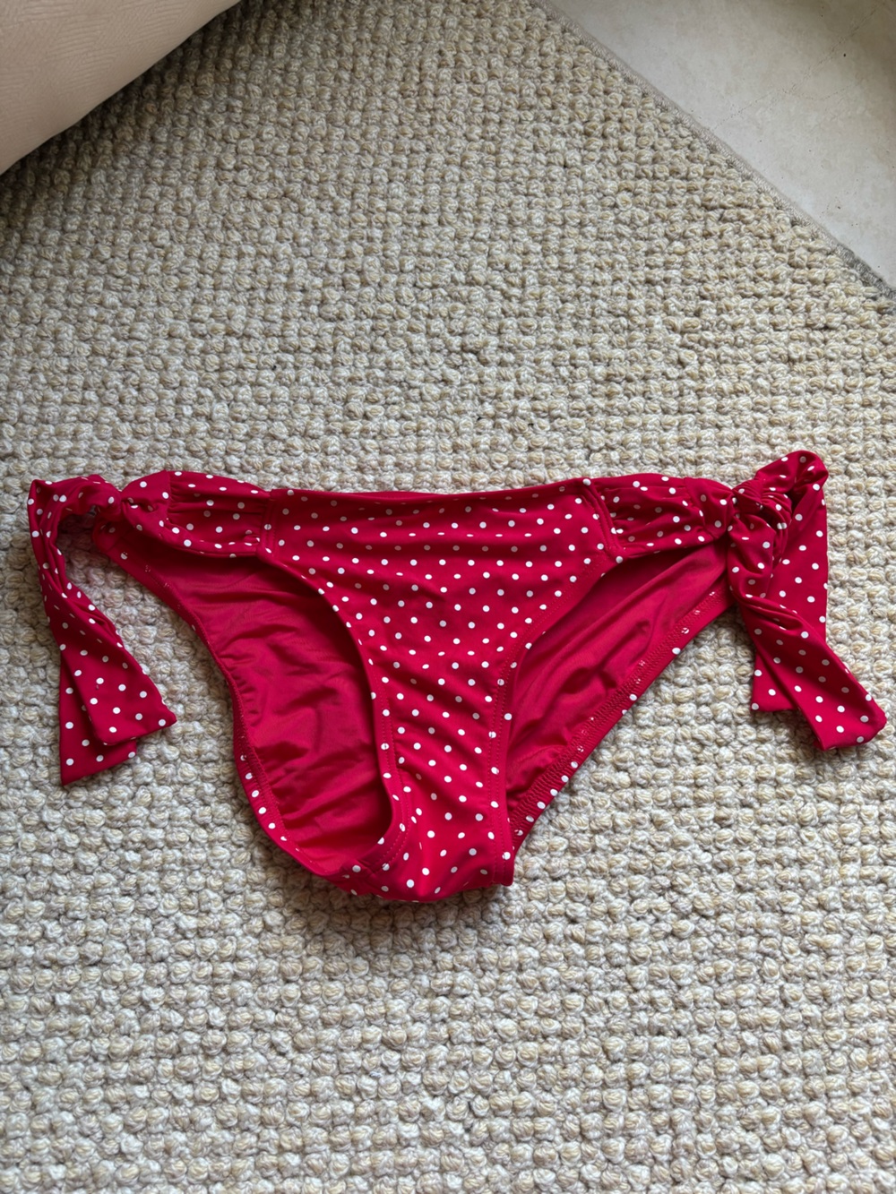 Betsey Johnson Red and White Polka Dot Bikini Bottom
